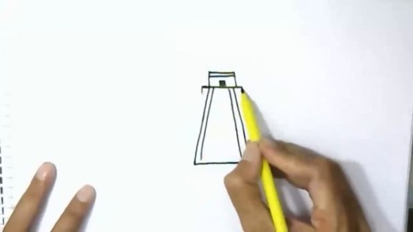 How to draw Ziggurat or Mayan pyramid- step by step for beginners