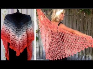 Мастер класс. Шаль крючком .Очень простой узор.