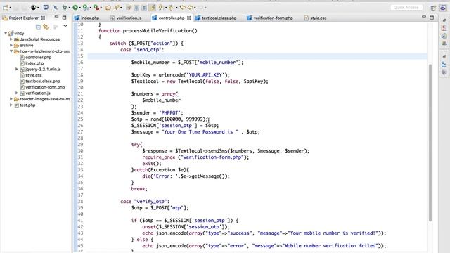 how to implement otp sms mobile verification in php with textlocal смотреть онлайн