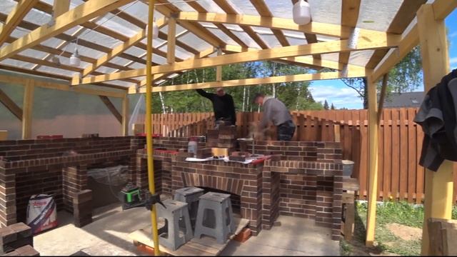 Мангал Беседка из кирпича ручной формовки смотреть онлайн