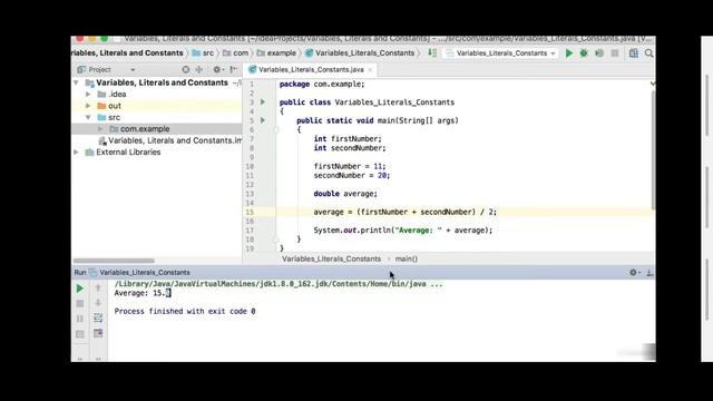 Variables, literals and constants in Java смотреть онлайн
