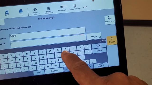 New TASKAlfa 5004 Password Change From The Control Panel