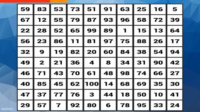COUNT TO 100 GAME #1 (Find 1 to 100 Numbers in 4 Minutes) - Relax & Improve Focus and Concentration смотреть онлайн