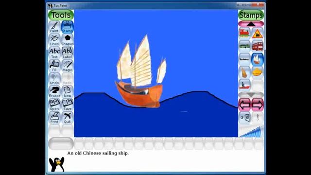 Stamp Tool in Tux Paint смотреть онлайн