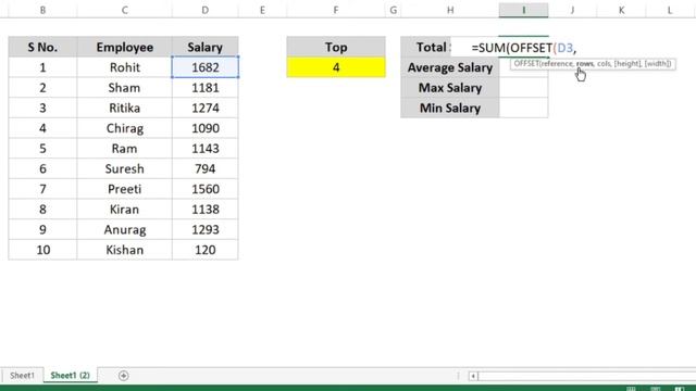 SUM With OFFSET Functions | Advance Excel | Rohit Narang смотреть онлайн