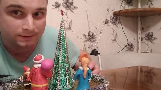новогодняя поделка из пластилина и пенопласта с елкой смотреть онлайн