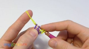 Простой ЦВЕТОК крючком из резинок Rainbow Loom Bands. Урок 221 | Flower Rainbow Loom