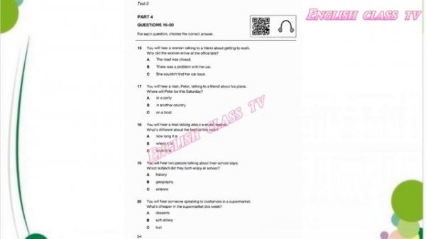KET | Listening TEST 3 | A2 Key 1 Authentic Practice Tests 2020 | Cambridge
