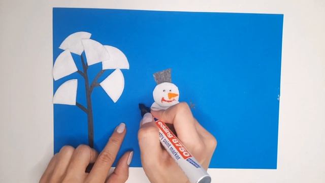 Новогодняя ПОДЕЛКА в садик своими руками. Поделки из ватных дисков смотреть онлайн