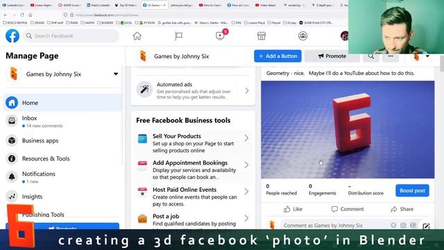 Make 3D Facebook photo with Blender . смотреть онлайн