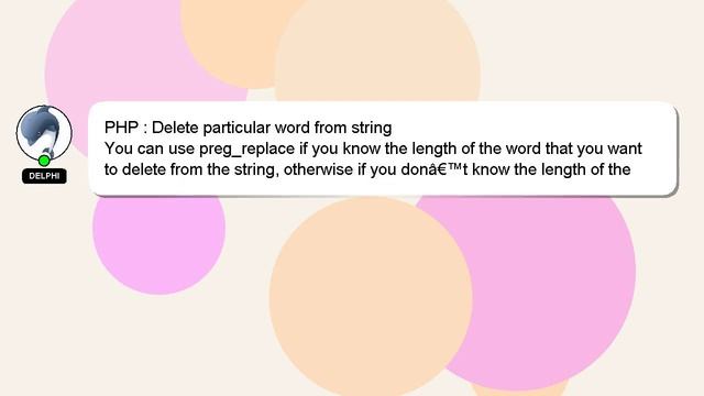 PHP : Delete particular word from string смотреть онлайн