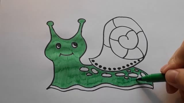 Улитка. Чудо Раскраска для Малышей. Учим Ребенка Рисовать. Простые Рисунки. смотреть онлайн