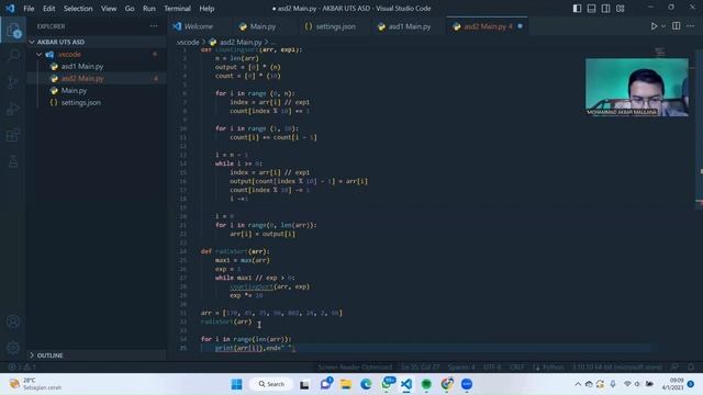 Radix Sort Program Bahasa Python || UTS Mata Kuliah Algoritma dan Struktur Data смотреть онлайн