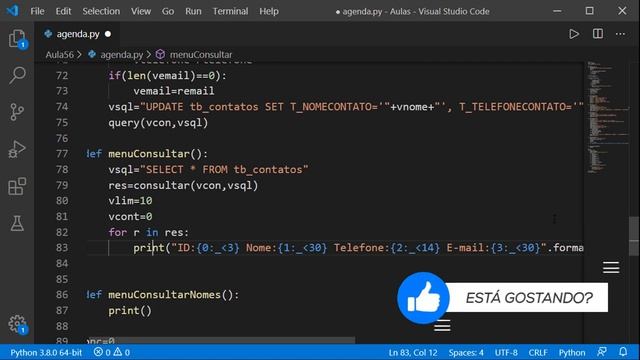 Criando uma agenda com banco SQLite #p4 - Curso de Python #56 смотреть онлайн