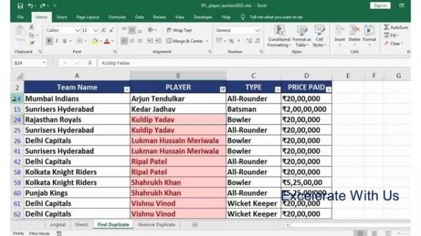 Excel Tutorial : Find and Remove Duplicate records