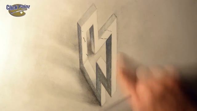 Как нарисовать 3D рисунок карандашом Илюзия/Impossible figure 3D drawing ilyuzy смотреть онлайн