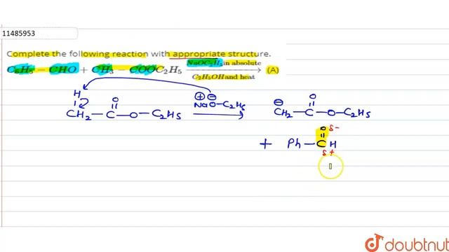 Complete the following reaction with appropriate structure. C_(6)H_(5)-CHO+CH_(3)-COOC_(2)H_(5)o... смотреть онлайн
