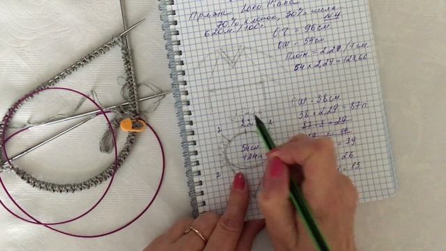 Джемпер из хлопка с V-образным вырезом, спицами. 1 часть. смотреть онлайн