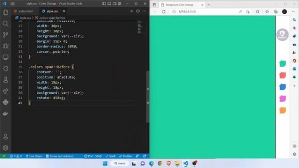 Background Color Change Using Html & CSS