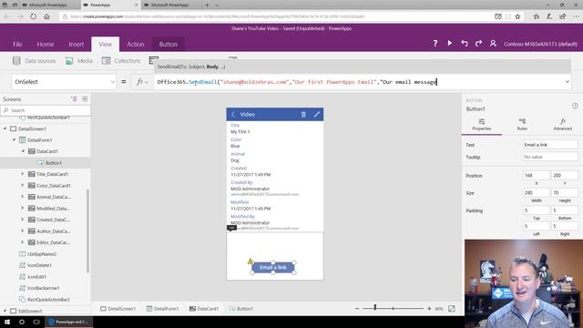 PowerApps Send Email With A Button