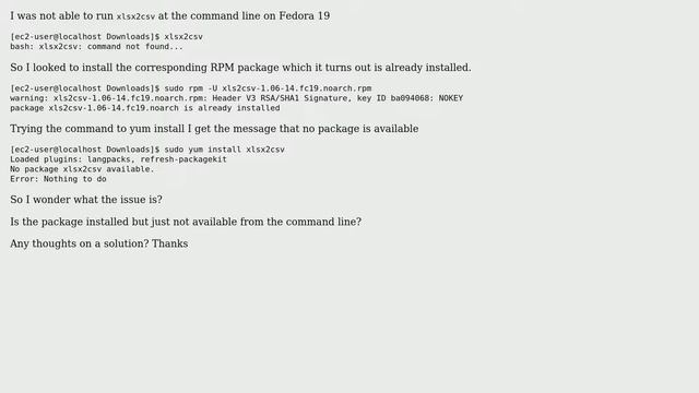 How to install and run xlsx2csv on Fedora 19? (2 Solutions!!) смотреть онлайн