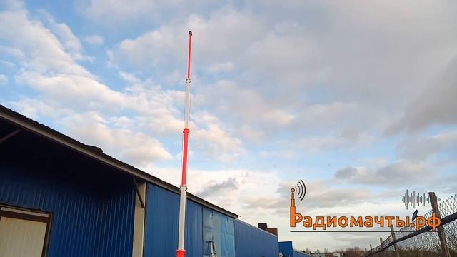 Метеорологическая мачта с лебедкой 9-10 метров с сигнальной порошковой окраской красно-белый смотреть онлайн