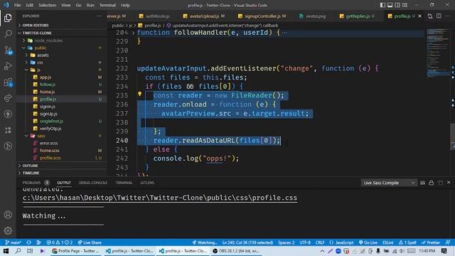 ?30. Update Profile Image With CropperJs | Full Stack Twitter Clone with Node, Express, MongoDB,Pug смотреть онлайн