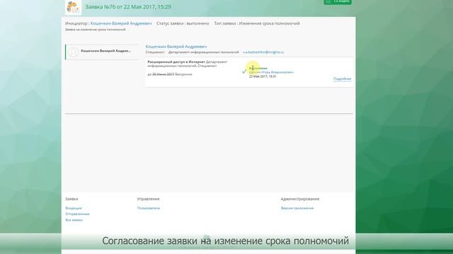 5.1 Solar inRights: Согласование заявки на изменение срока полномочий