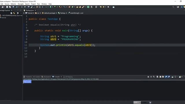 How To Check Whether Two Strings Are The Same Using The equals() and equalsIgnoreCase() Method смотреть онлайн