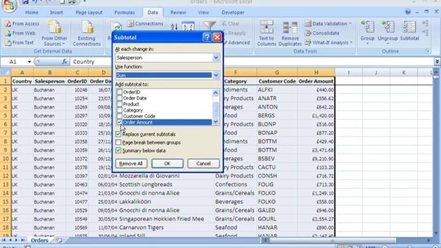 Use Subtotal in Excel 2007 смотреть онлайн