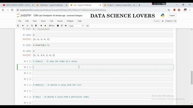 Basic Python Tutorial - 3 ... List in Python || Examples || Functions - Append, Insert, Remove, Pop смотреть онлайн