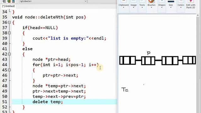Delete Node at Nth/Specific position in doubly linked list in C++ смотреть онлайн