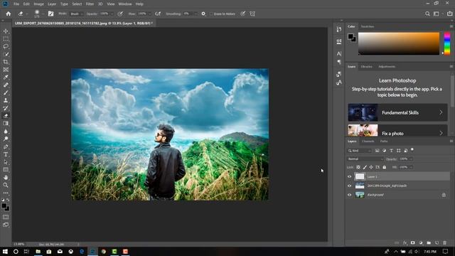 Change Sky In Adobe Photoshop CC 2019 | Photoshop Tutorial смотреть онлайн