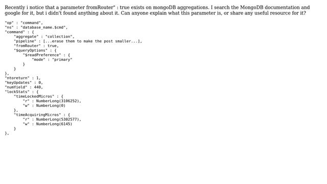 Databases: What "fromRouter" option means on MongoDB aggregations? смотреть онлайн
