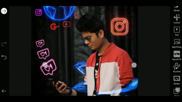 PicsArt 3D Neon Social World Photo Editing Tutorial in picsart Step by Step in Hindi - Viral editin смотреть онлайн