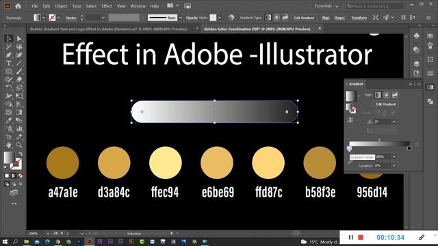 How To Create GOLDEN Gradient Effect In Adobe Illustrator