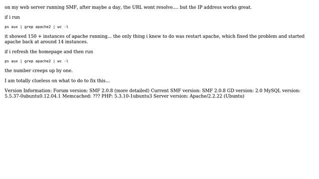 Ubuntu: Apache2 instances keep growing with page refreshes смотреть онлайн