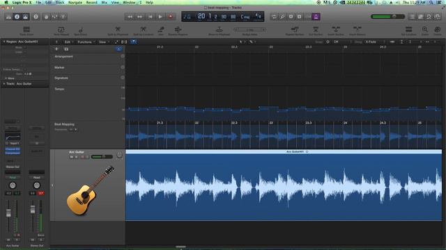 Logic Pro X - Beat Mapping (part 1) - Acoustic Guitar and Drummer Plug-in смотреть онлайн