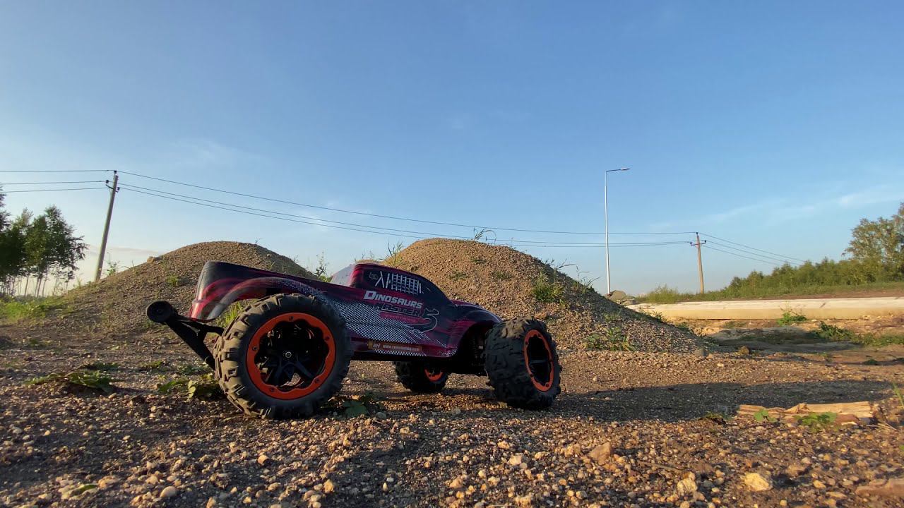 Покатушки новичка на RC монстре. Remo Hobby Dinosaurs Master 5 1/8 4x4. Интересное хобби смотреть онлайн