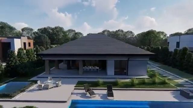 Z409 Одноэтажный проект дома на два автомобиля смотреть онлайн