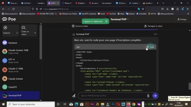 Créez un formulaire d'inscription en PHP avec Chat-GPT pour une expérience utilisateur interactive смотреть онлайн