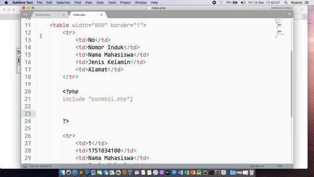 Create Read Update Delete dengan PHP & MySQL (Bahasa Indonesia) - Part #2 Menampilkan Data смотреть онлайн