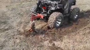 пашем огород квадроциклом