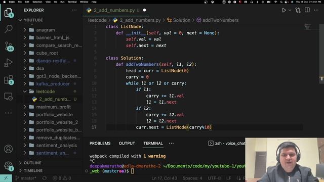 Leetcode Solutions | Add Two Numbers | Leetcode 2 | Python смотреть онлайн