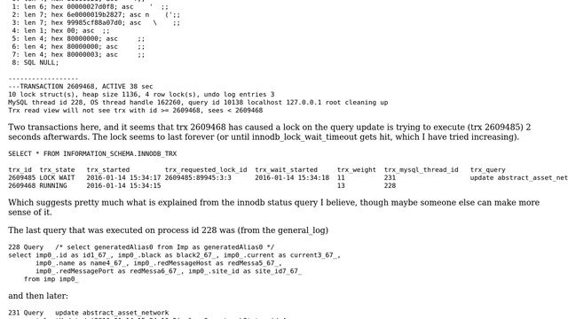 Databases: MySQL process stuck on "cleaning up", locking table forever смотреть онлайн