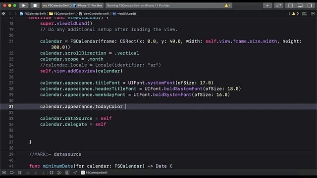 Swift Tutorials: Create calendar in swift using FSCalendar смотреть онлайн