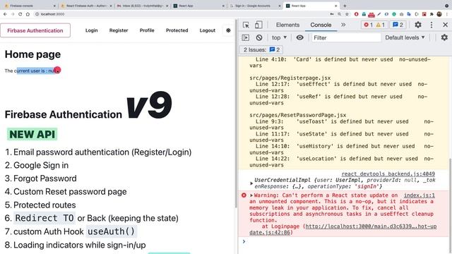 Firebase Authentication v9 in ReactJS (google/email sign-in, custom reset password) with ChakraUI смотреть онлайн