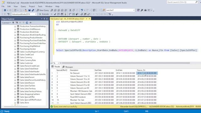 MODIFICA Fechas ll DATEDIFF Y DATEADD ll SQL SERVER ll Ejemplo practico смотреть онлайн