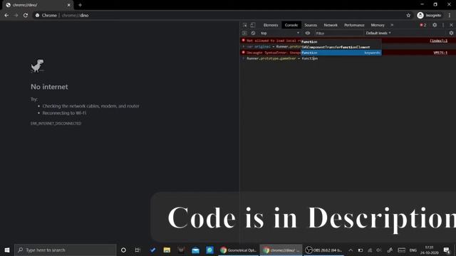 Google Dino Game crack | Make Dino Immortal | Hacking Tricks (1) смотреть онлайн