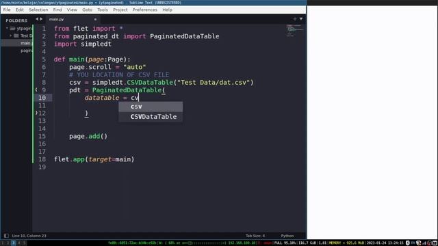 Flet Tutorial - Paginated DataTable смотреть онлайн